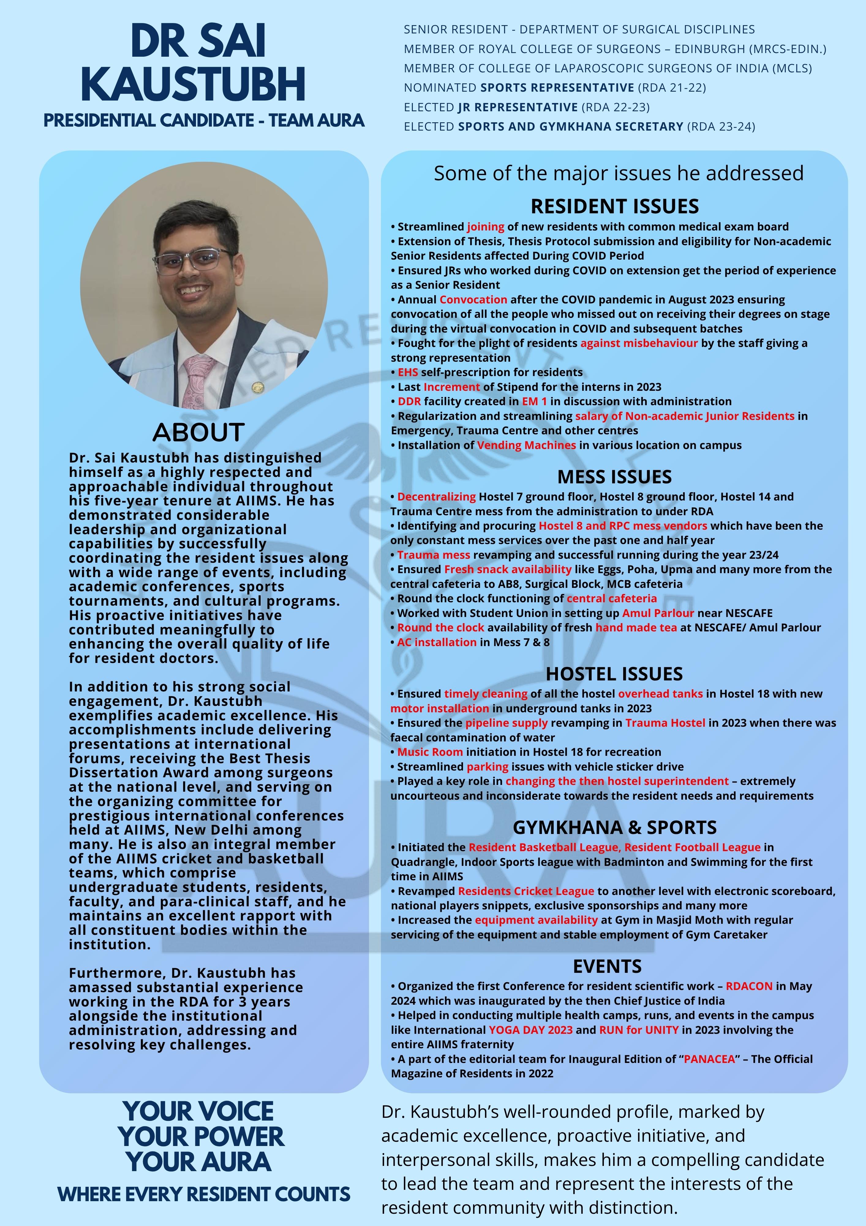 Profile of Dr. Sai Kaustubh