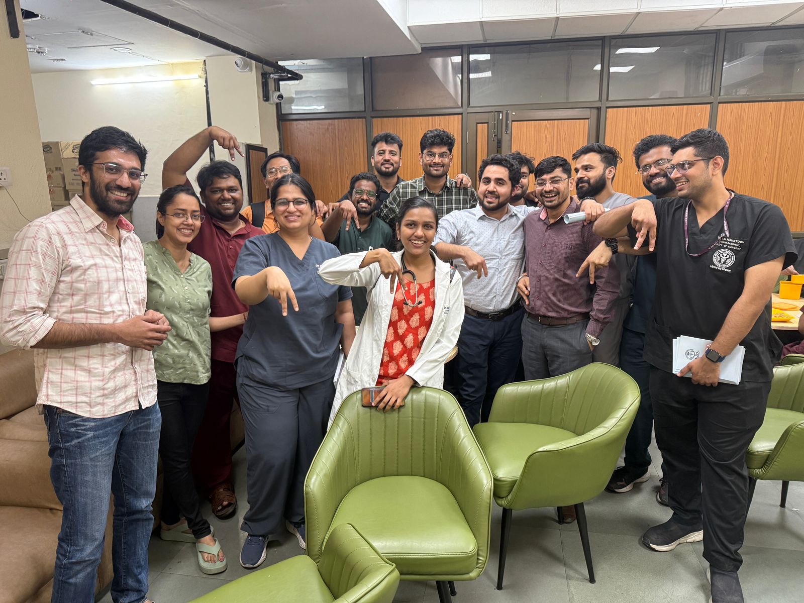 Two team members discussing a project